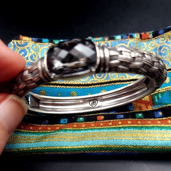 NWT Brighton Cafe De Paris Silver Plated Crystal Necklace & Hinged Bracelet 2 Pc - Picture 5 of 10